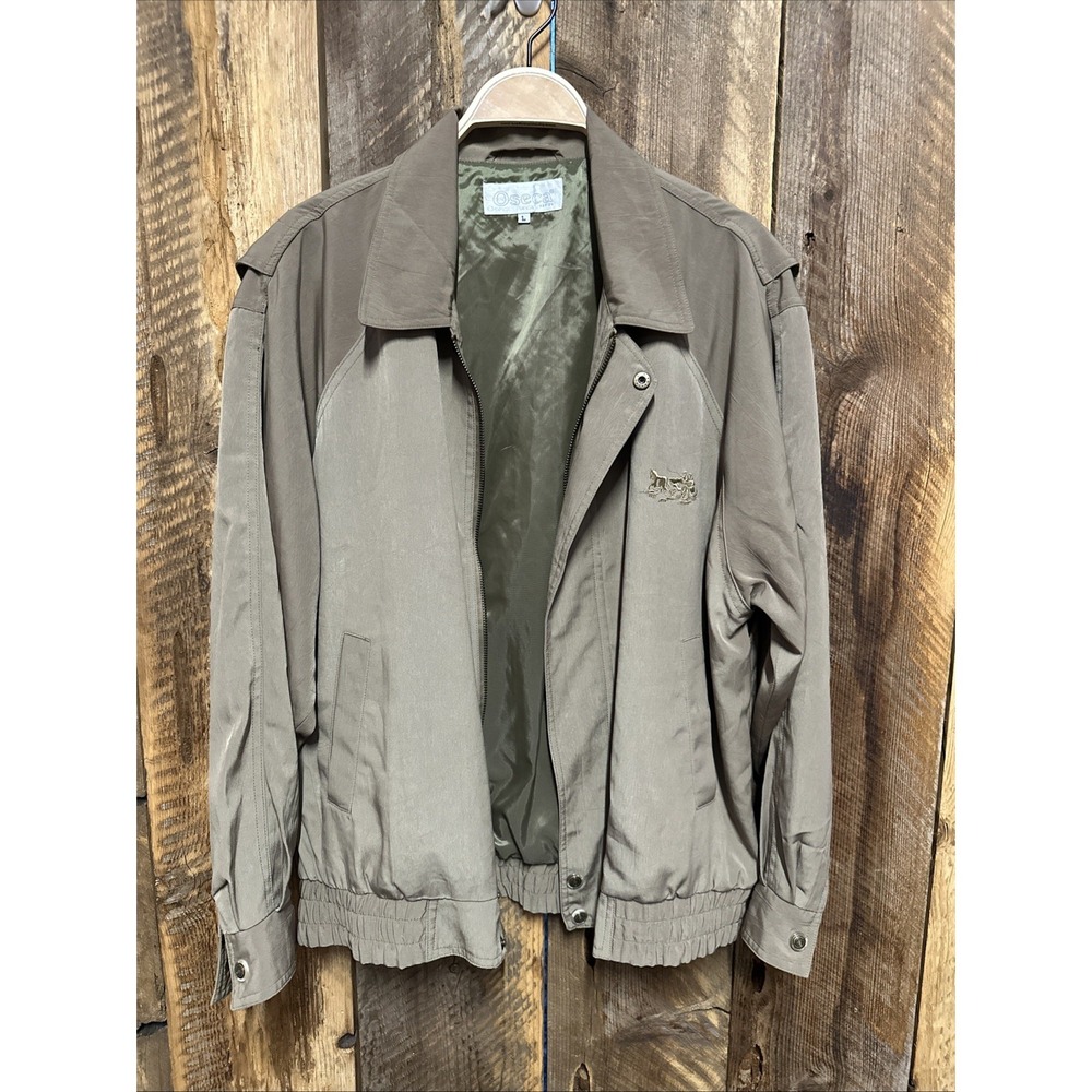 Vintage Oseca Coach Horse Carriage Bomber Jacket Men L Harrington 90s Y2K